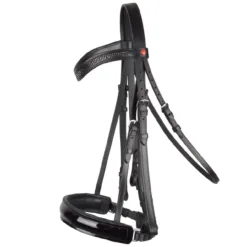 Hoofdstellen Rossner Lak stang & trens hoofdstel zwart